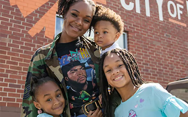 Family smiling