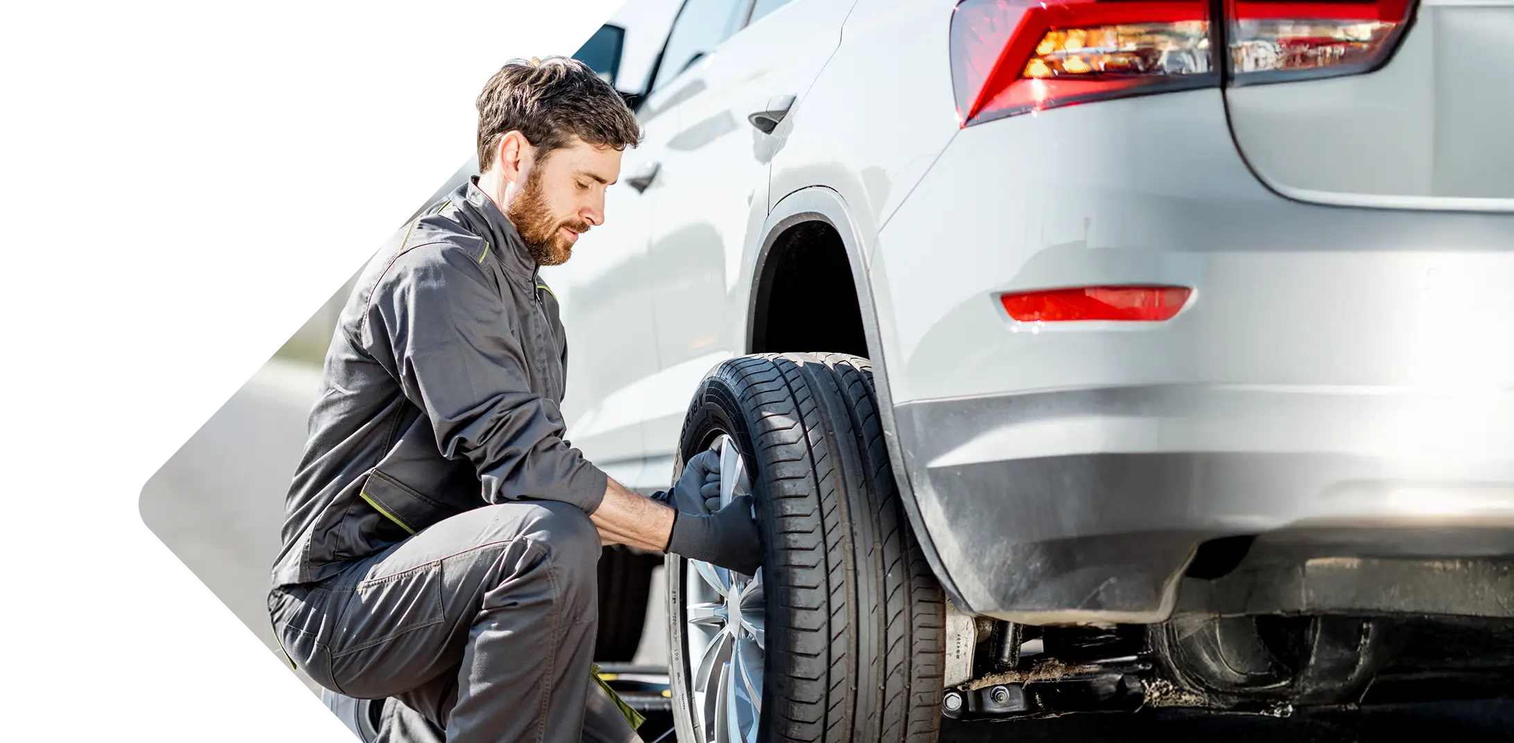 Man changing a tire